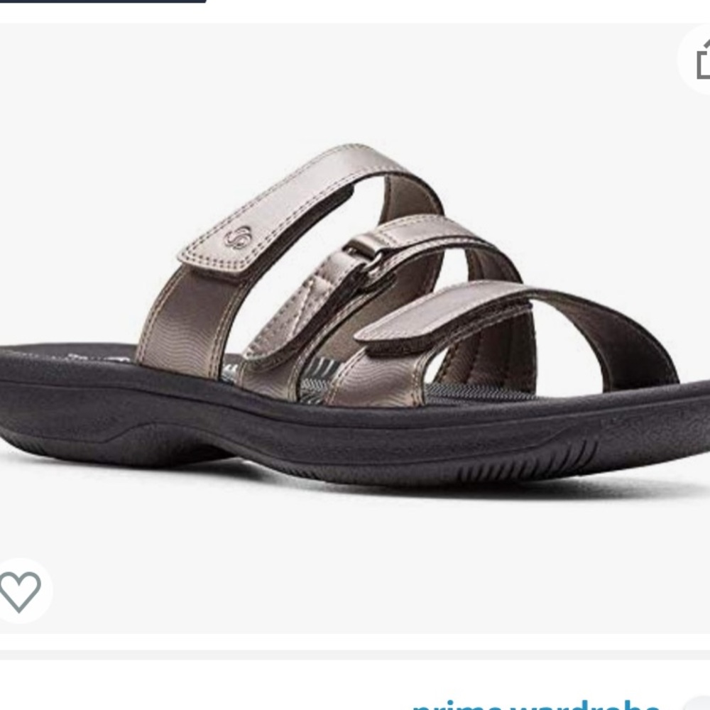 Clark’s Brinkley Coast slides, pewter, Sz 6